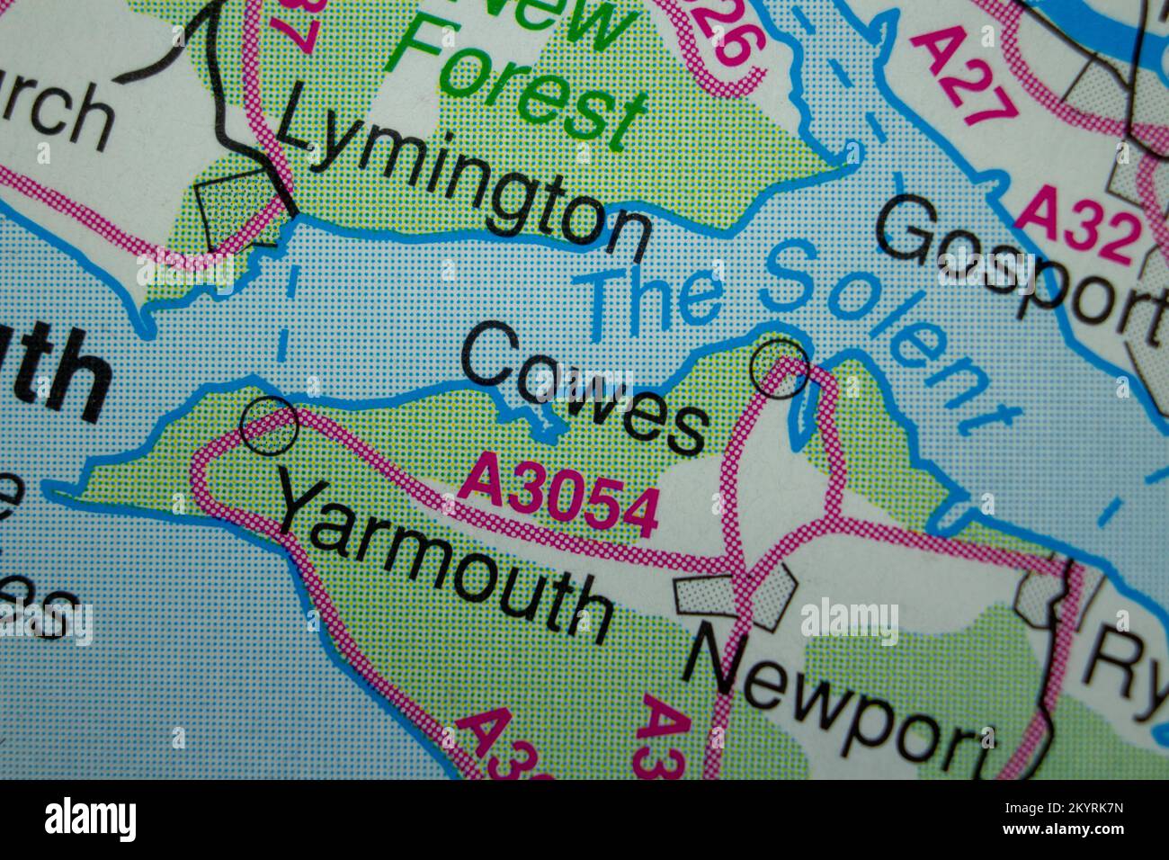 Cowes, Regno Unito atlas mappa nome città Foto Stock