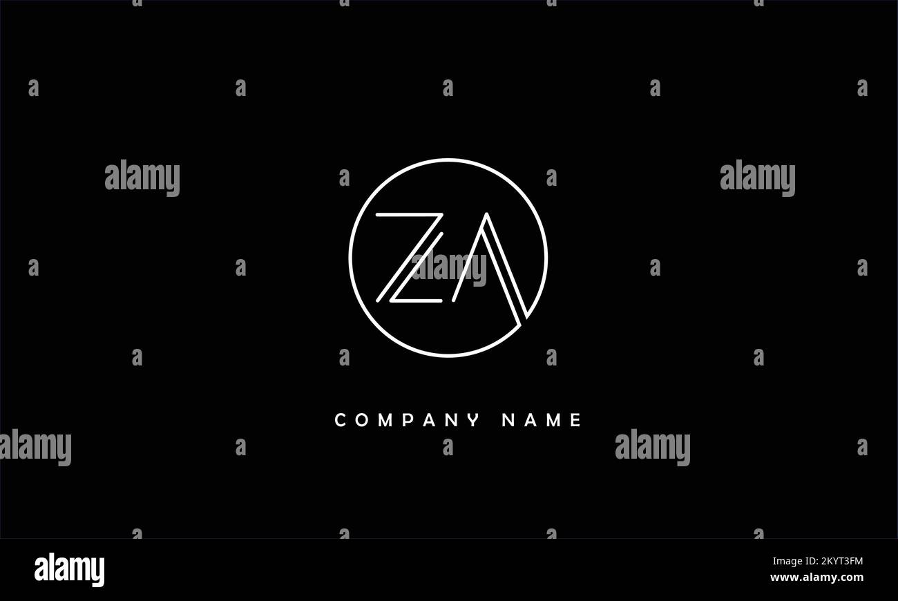 ZA, AZ - Monogramma del logo delle lettere astratta Illustrazione Vettoriale