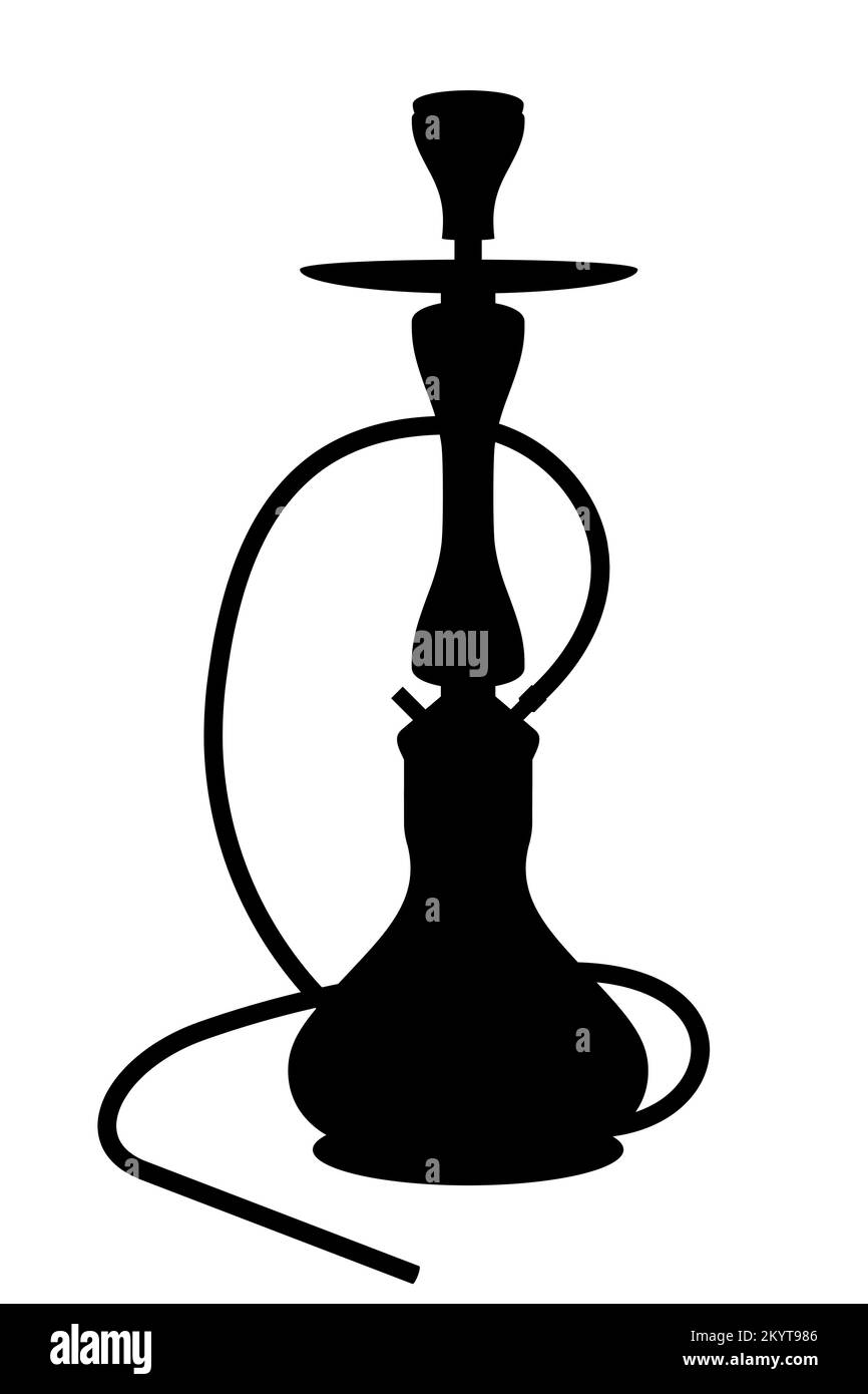 hookah per fumo di tabacco e illustrazione del vettore di rilassamento isolato su sfondo bianco Illustrazione Vettoriale