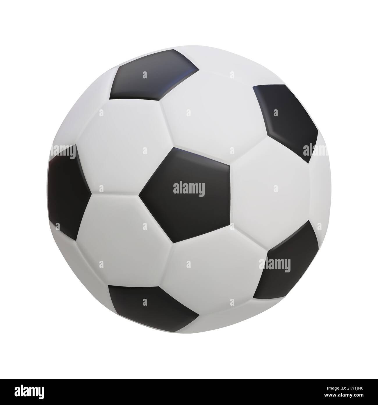 3d icona realistica della palla di calcio o della palla di calcio. Illustrazione vettoriale isolata su sfondo bianco Illustrazione Vettoriale