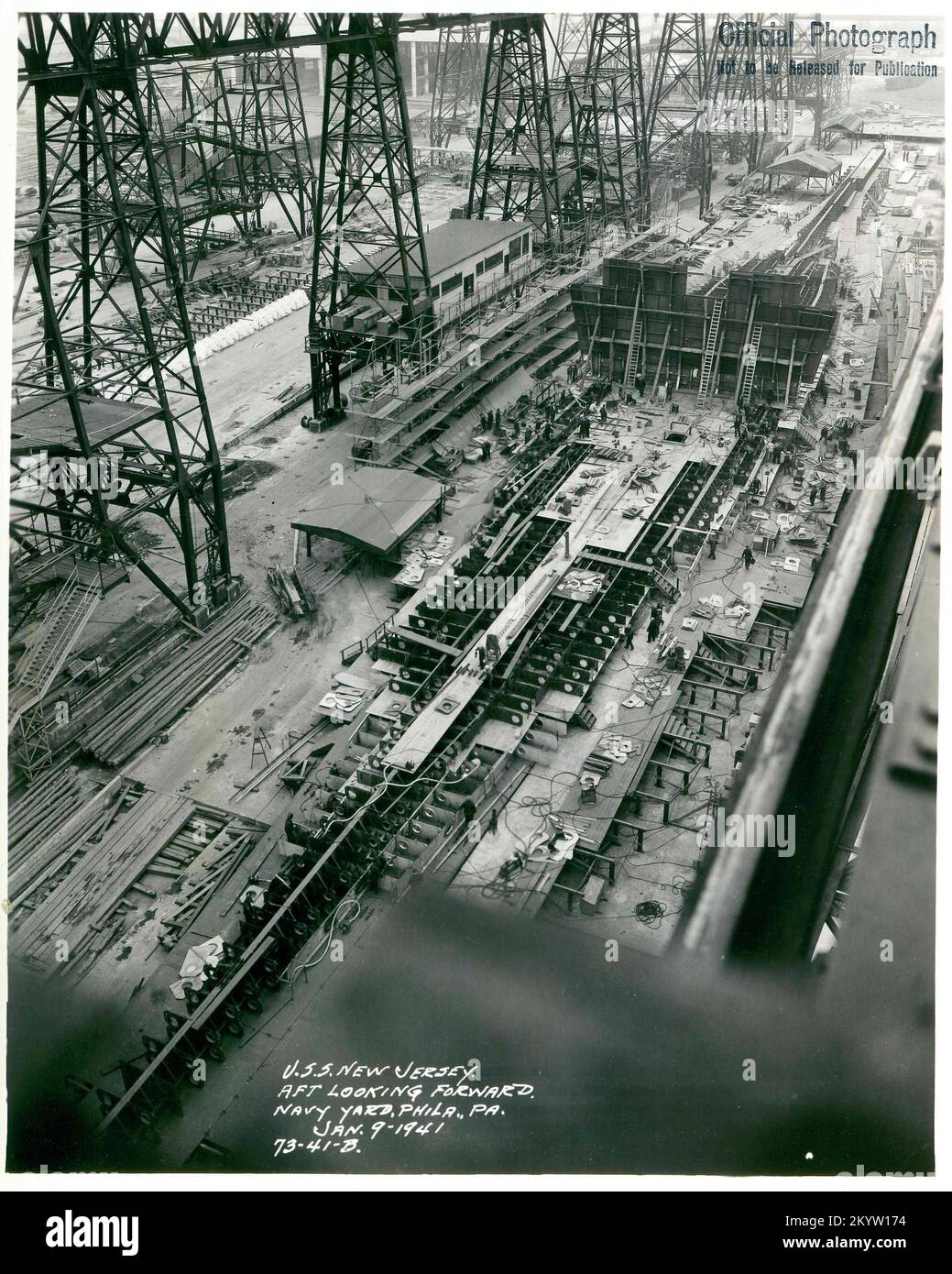 Fotografia della USS New Jersey (BB-62) , navi, Navali, Barche, Storia Navale, Navy Foto Stock