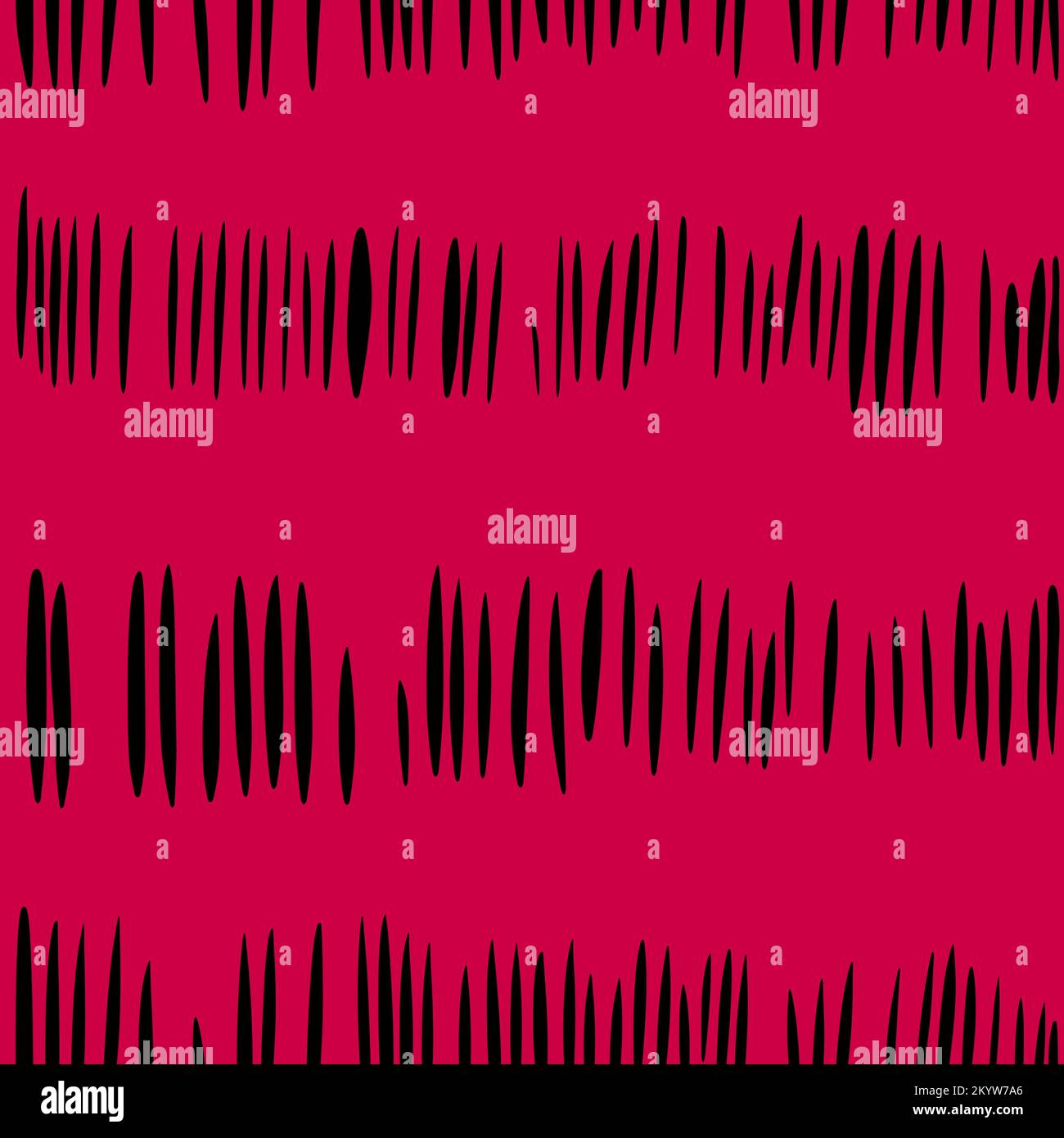 Disegno a mano senza cuciture di colore 2023 magenta astratto sfondo geometrico. Viola rosso con linee nere a strisce, design minimalista e alla moda per carta da imballaggio con stampa in tessuto, arte moderna ed elegante Foto Stock