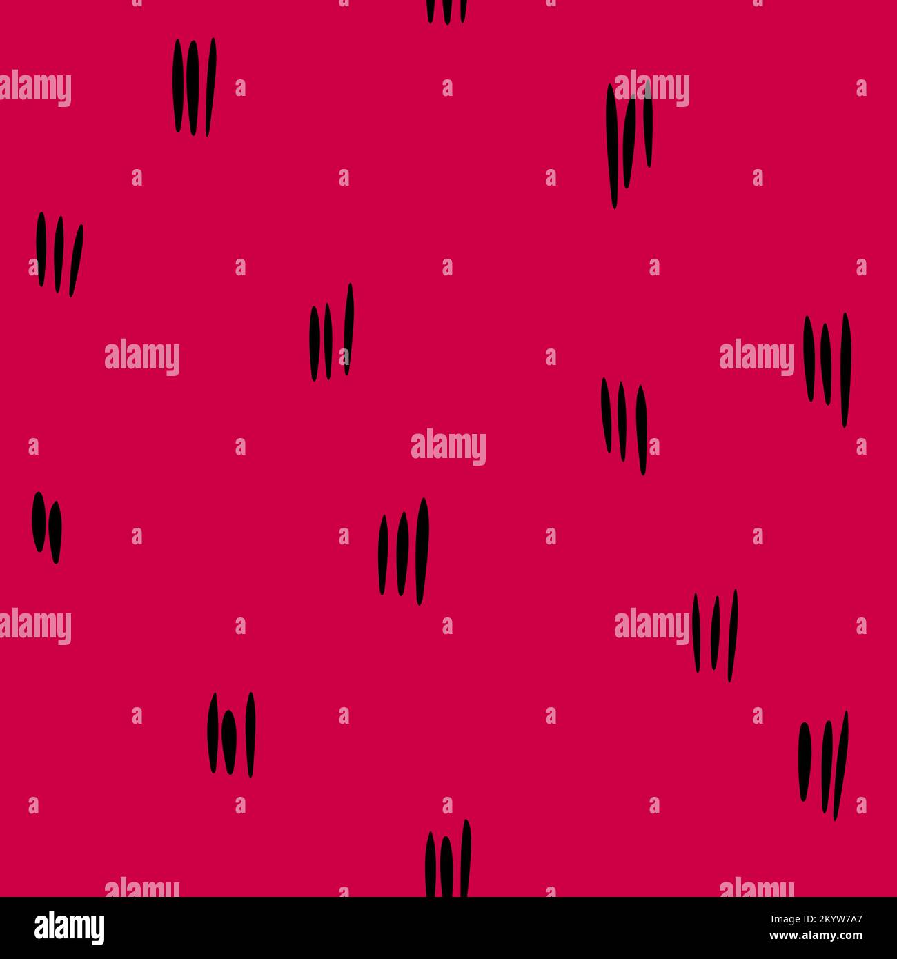 Disegno a mano senza cuciture di colore 2023 magenta astratto sfondo geometrico. Viola rosso con linee nere a strisce, design minimalista e alla moda per carta da imballaggio con stampa in tessuto, arte moderna ed elegante Foto Stock