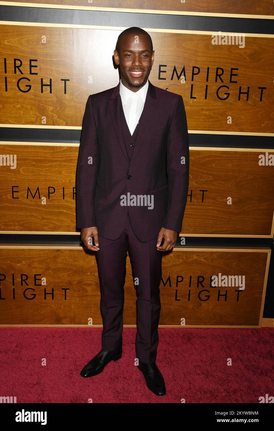 BEVERLY HILLS, CALIFORNIA - DICEMBRE 01: Micheal Ward partecipa alla prima di Los Angeles della Fox Searchlight Pictures 'Empire of Light' al Samuel Goldwyn The Foto Stock