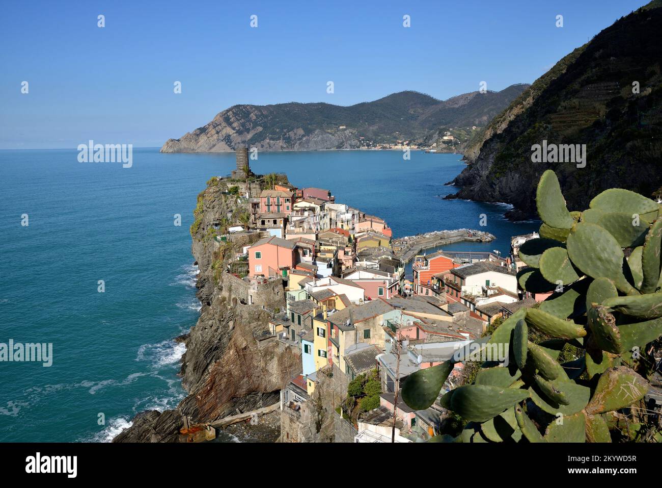 Vernazza, cinque Terre, provincia di la Spezia, Liguria, Italia Foto Stock