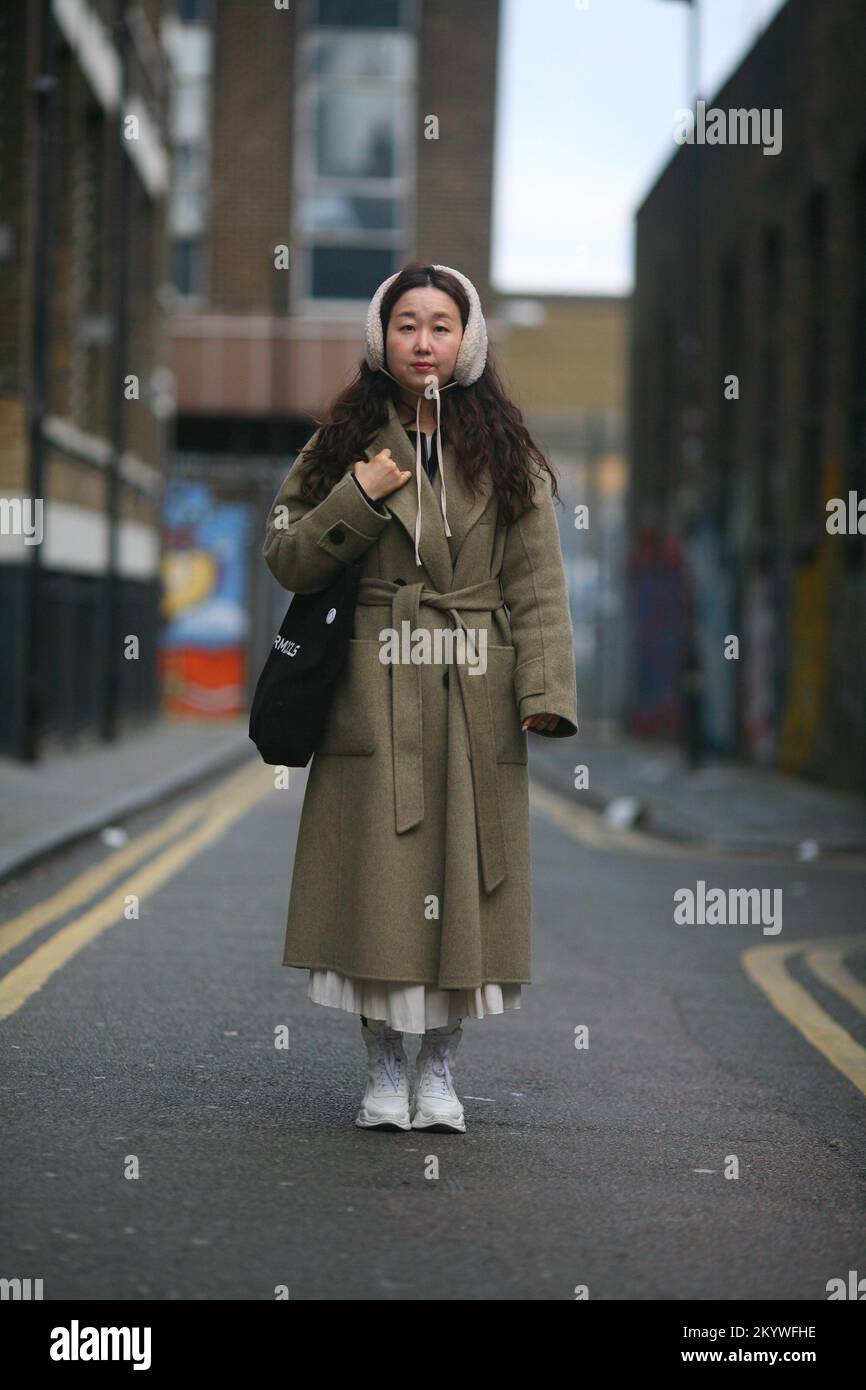 London Fashion Week Street Style Foto Stock