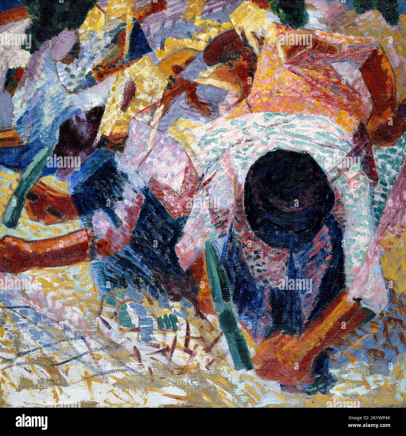 L'asfaltatrice di Umberto Boccioni (1882-1916), olio su tela, 1914 Foto Stock