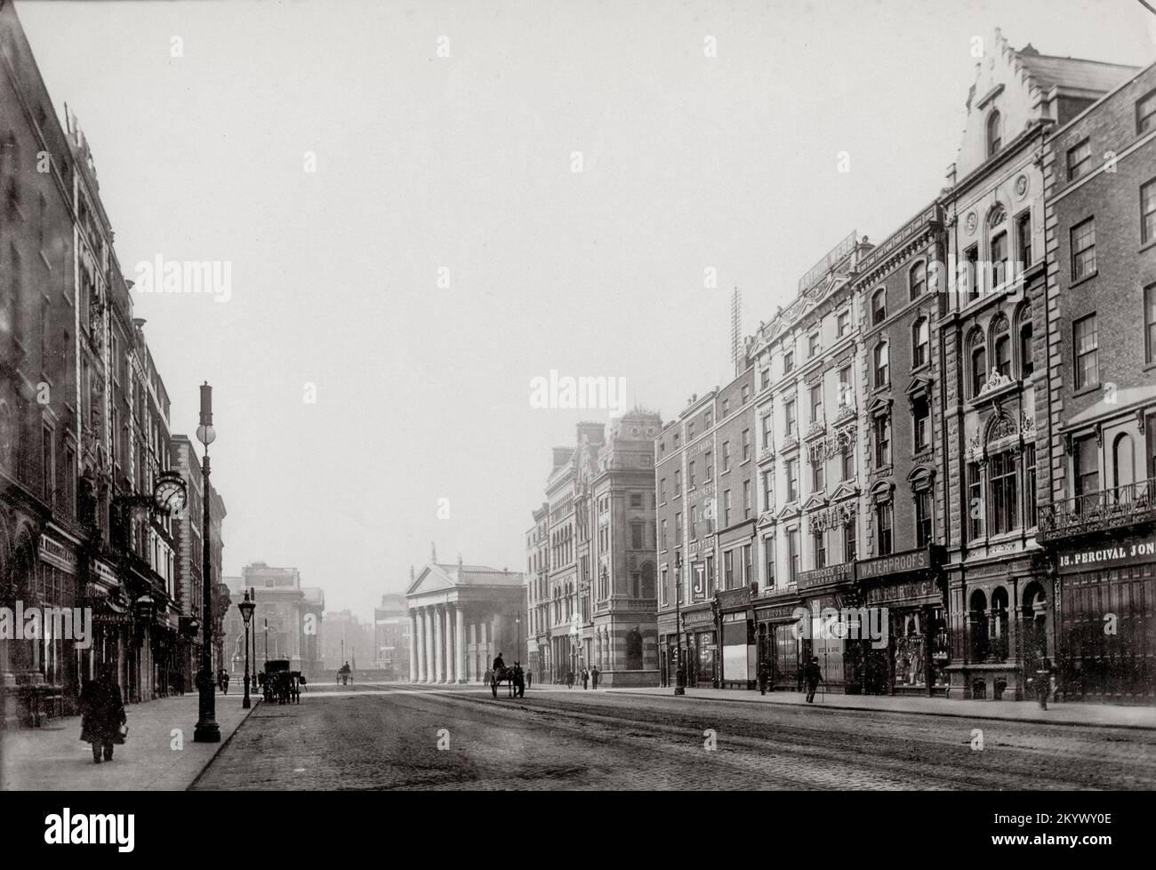 Fotografia d'epoca - 1897 - Westmoreland Street, Dublino, Repubblica d'Irlanda Foto Stock
