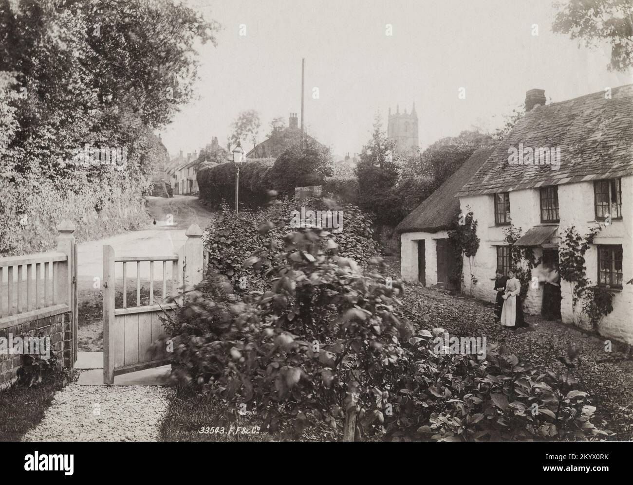 Fotografia d'epoca - 1894 - scena del villaggio, St Columb Major, Cornovaglia Foto Stock