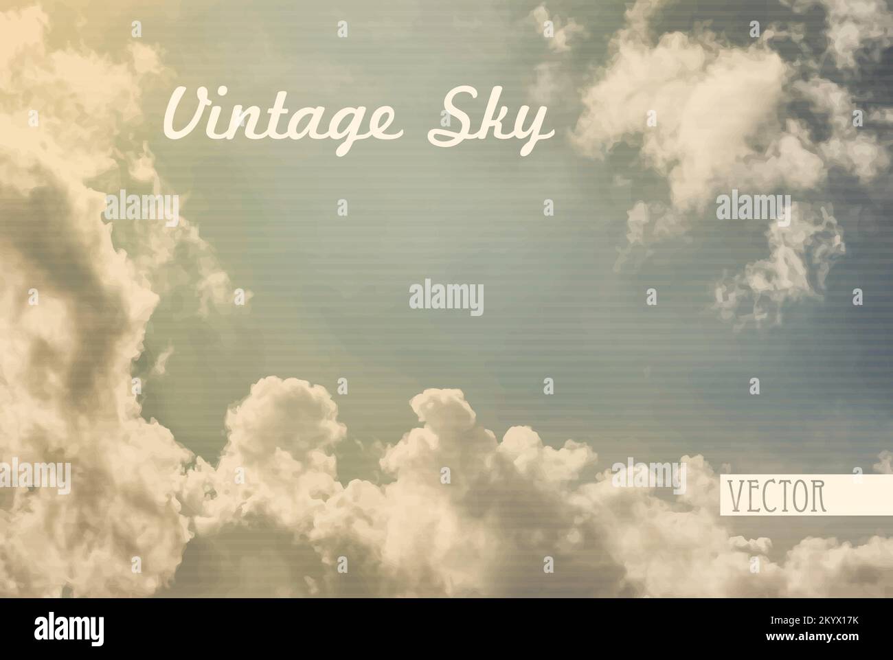 Immagine retro con solo cielo vintage, è strutturato in strisce. Sfondo vettoriale Illustrazione Vettoriale