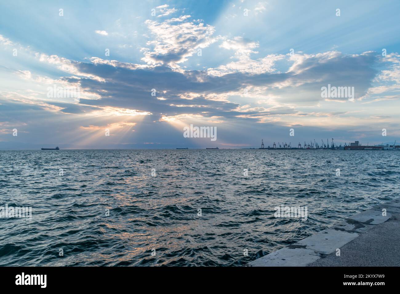 Vista sul mare di Salonicco, Grecia. Foto Stock