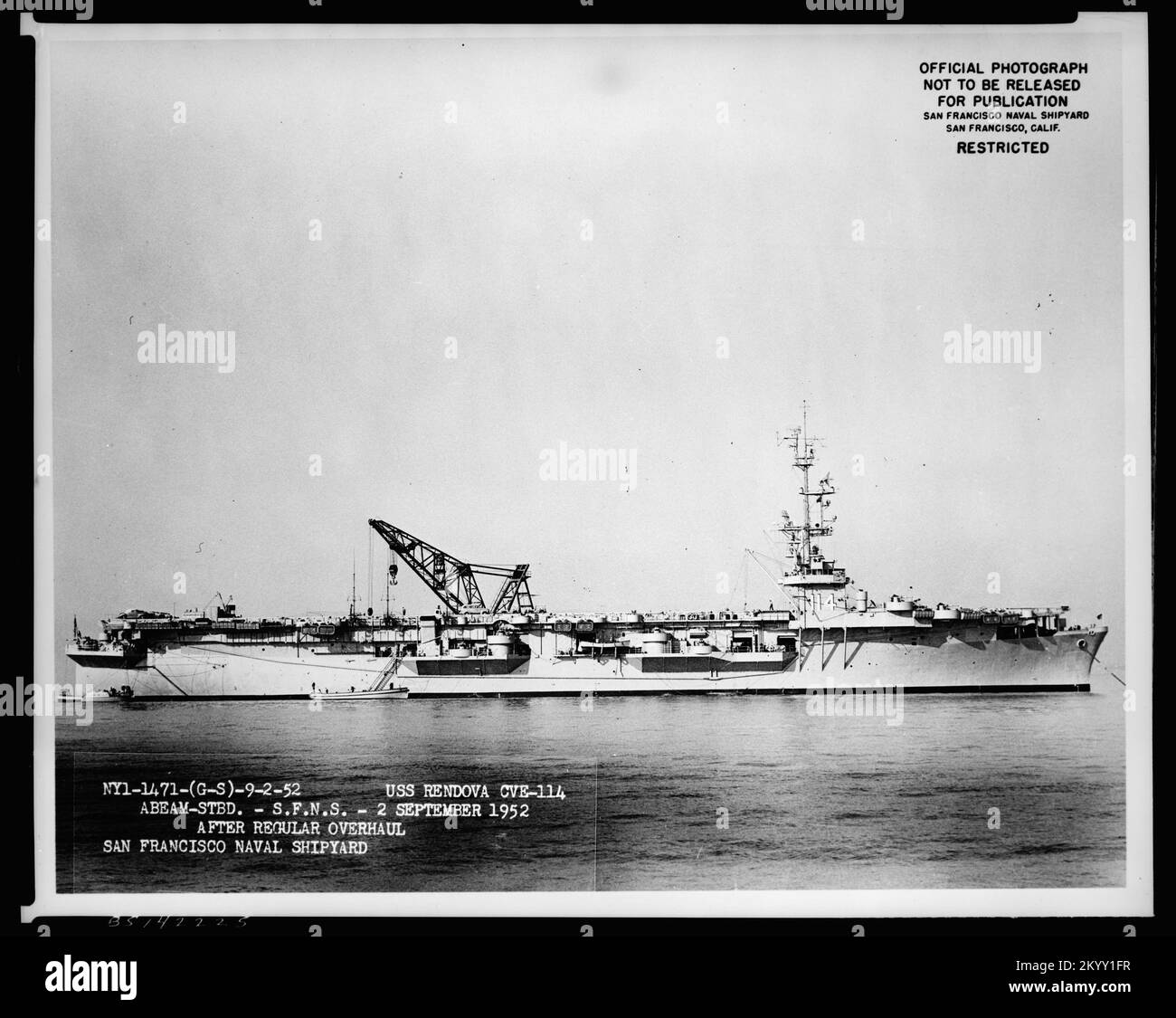 CVE-114 Rendova , navi, navi navali, barche, storia navale, Navy Foto Stock