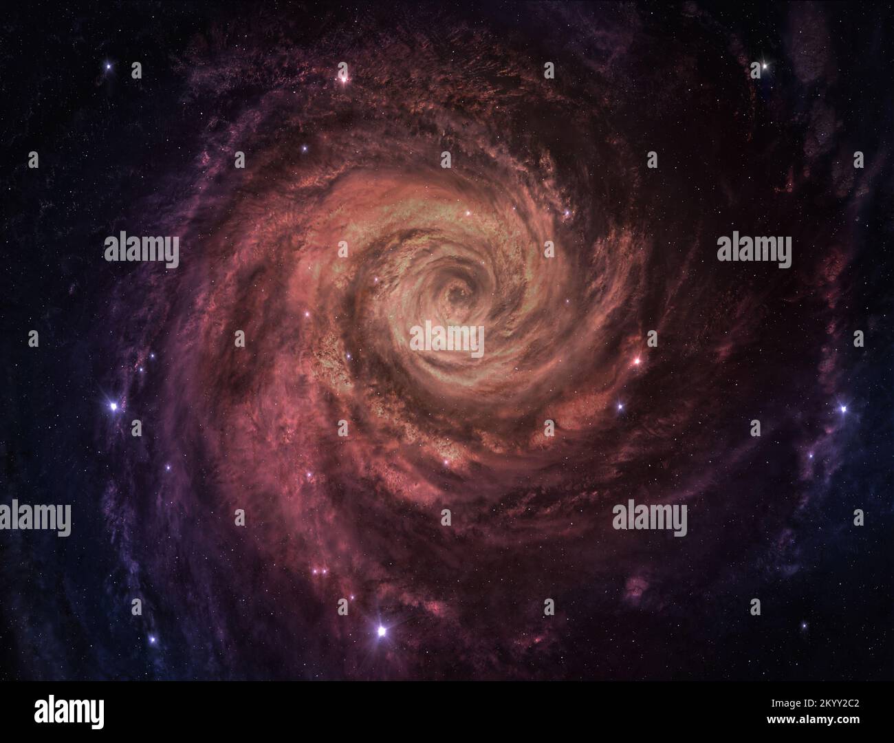 Galaxy. Galassia a spirale luminosa con stelle nello spazio. Carta da parati ad alta risoluzione sci-fi. Elementi di questa immagine forniti dalla NASA. Foto Stock
