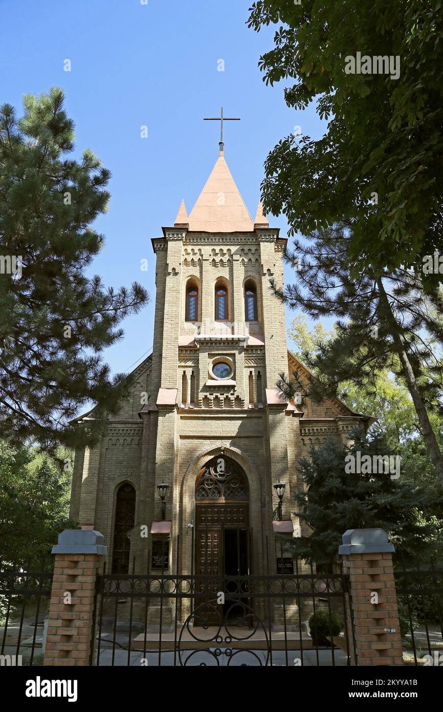 Chiesa luterana evangelica tedesca, Via Sadik Azimov, Tashkent centrale, Provincia di Tashkent, Uzbekistan, Asia centrale Foto Stock