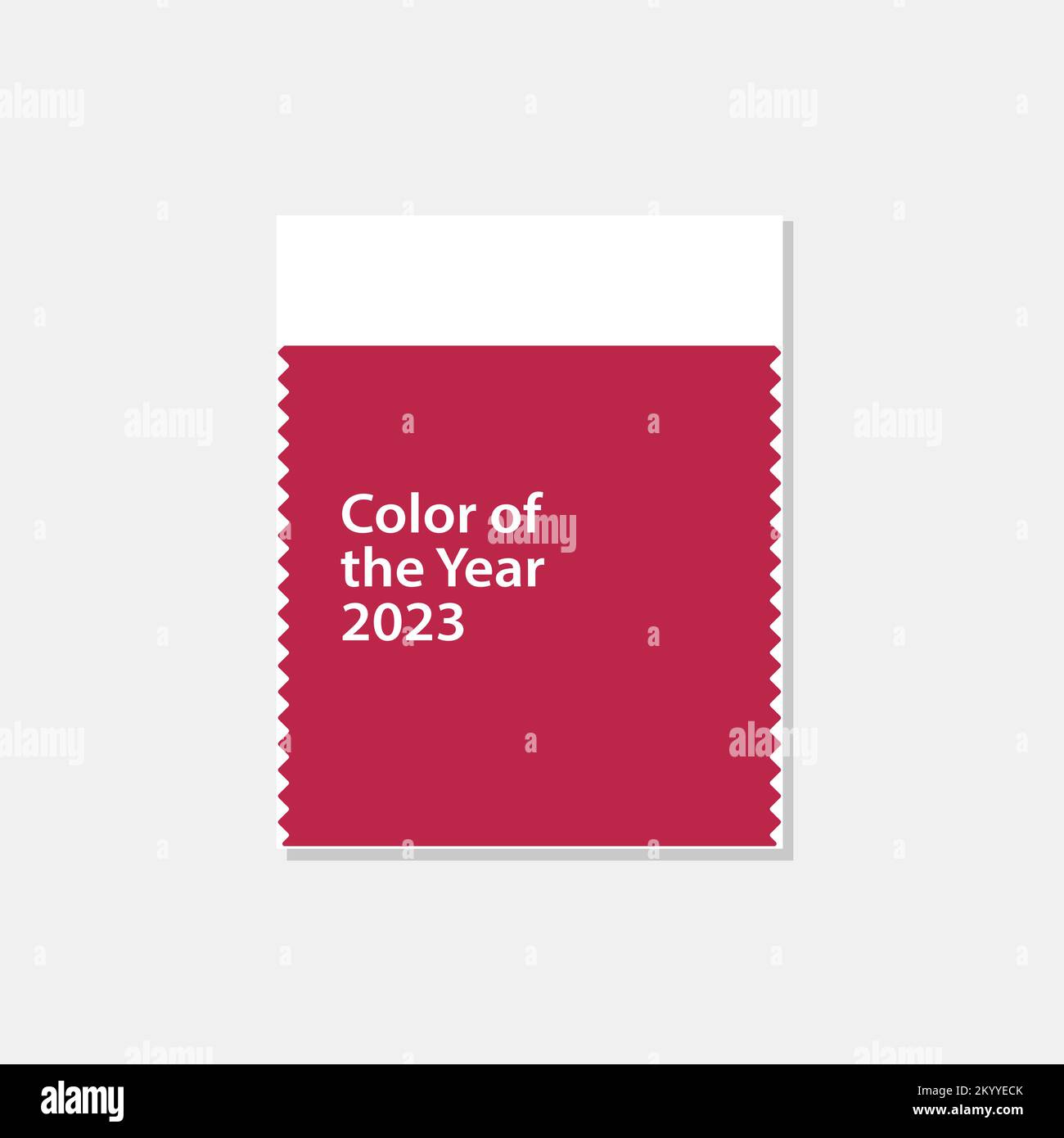 Campione di colore tessile magenta 2023. Illustrazione vettoriale della scheda campione tavolozza, isolata su sfondo bianco Illustrazione Vettoriale