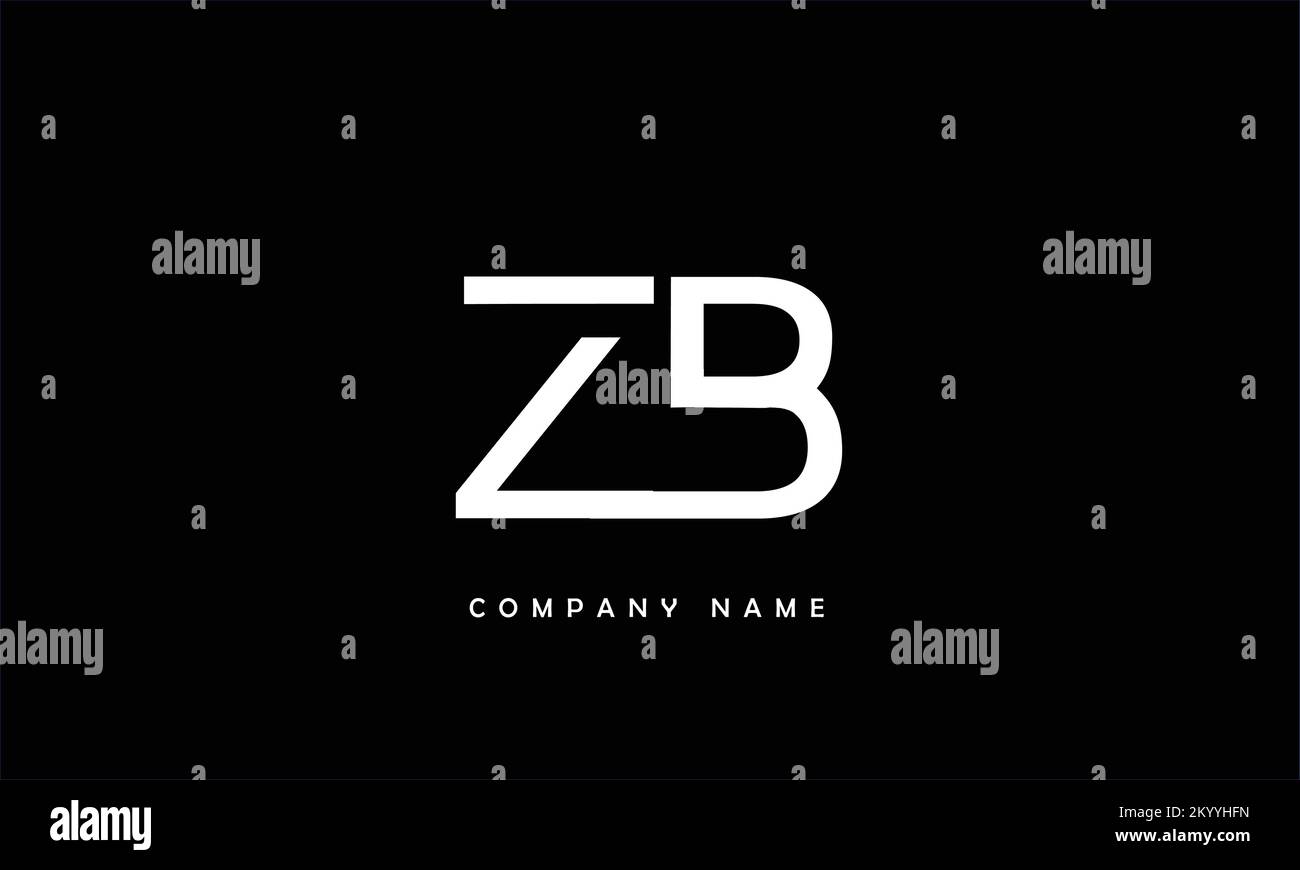 Monogramma ZB, BZ Abstract Letters Logo Illustrazione Vettoriale