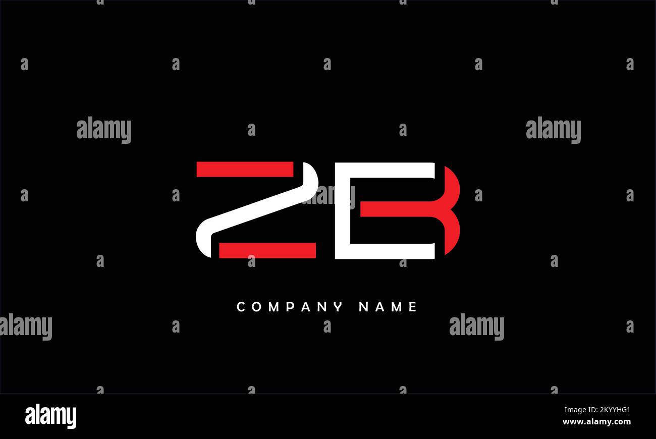 Monogramma ZB, BZ Abstract Letters Logo Illustrazione Vettoriale