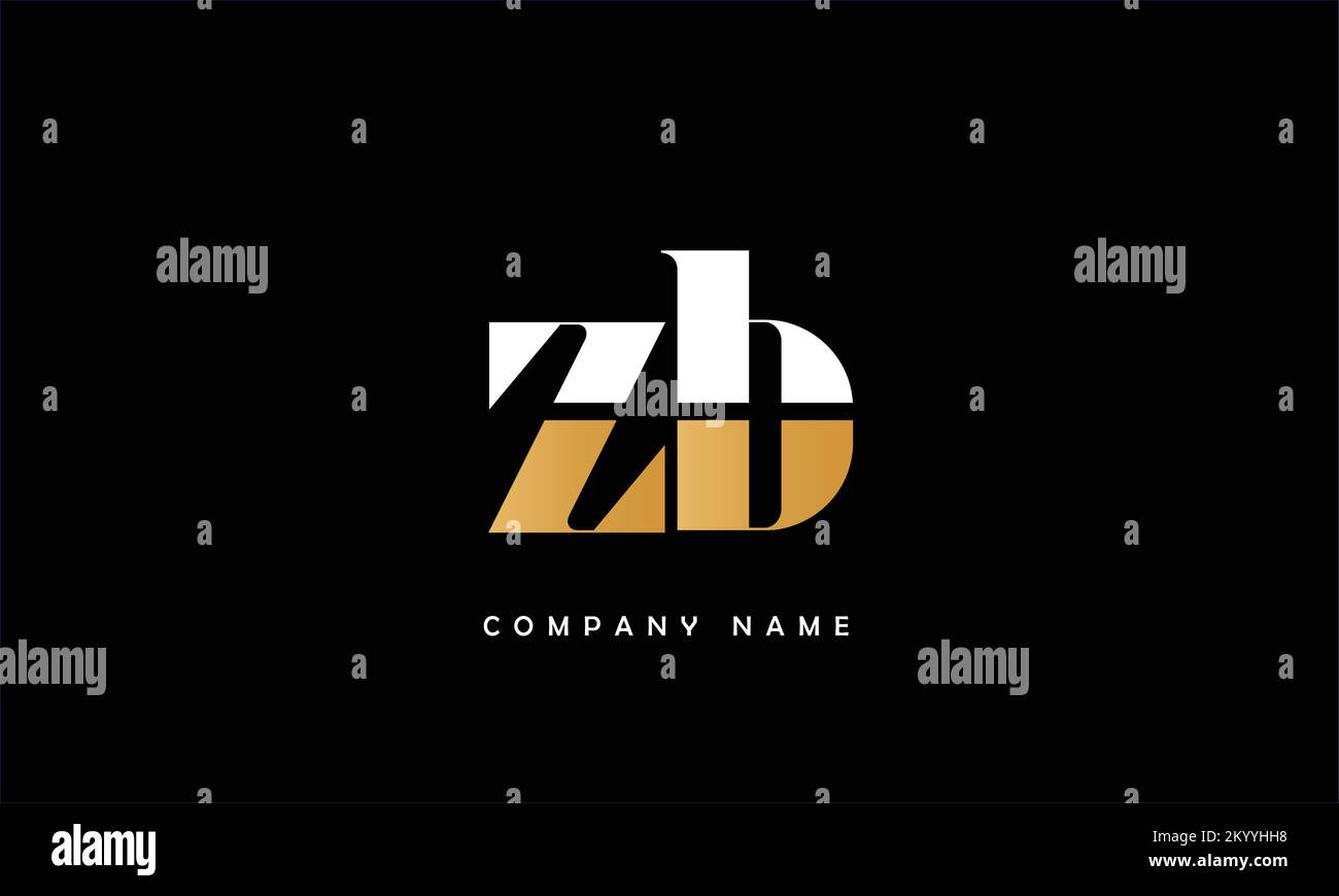 Monogramma ZB, BZ Abstract Letters Logo Illustrazione Vettoriale
