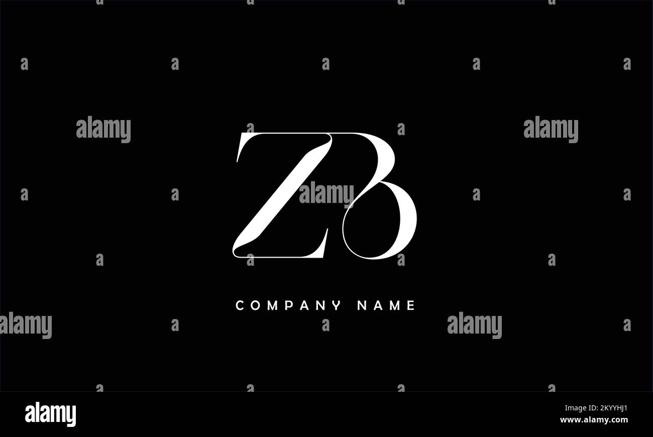 Monogramma ZB, BZ Abstract Letters Logo Illustrazione Vettoriale