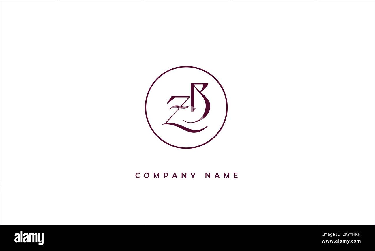 Monogramma ZB, BZ Abstract Letters Logo Illustrazione Vettoriale