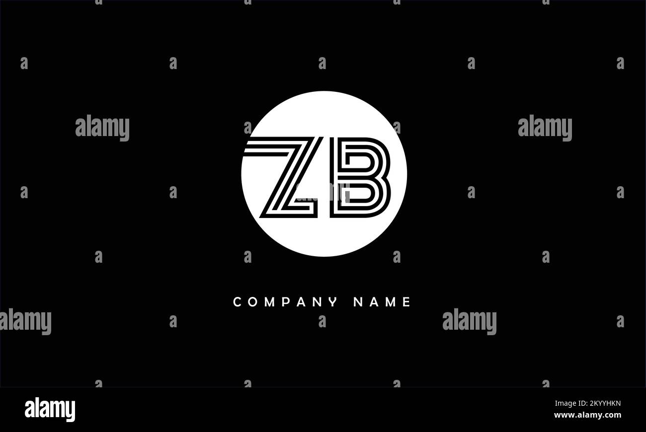Monogramma ZB, BZ Abstract Letters Logo Illustrazione Vettoriale
