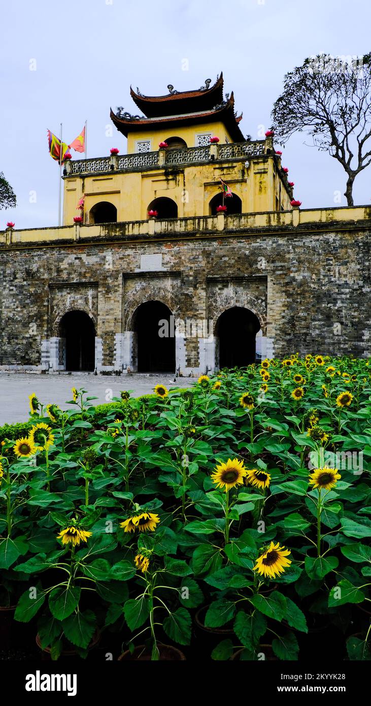 Doan Mon (porta Sud) della Cittadella Imperiale di Thang Long ad Hanoi, Vietnam Foto Stock