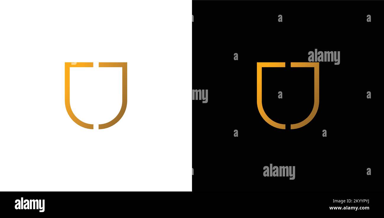 Design moderno e semplice con logo JJ Letter Shield Illustrazione Vettoriale