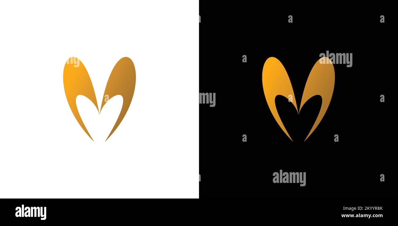 Design semplice ed elegante con logo a cuore Illustrazione Vettoriale