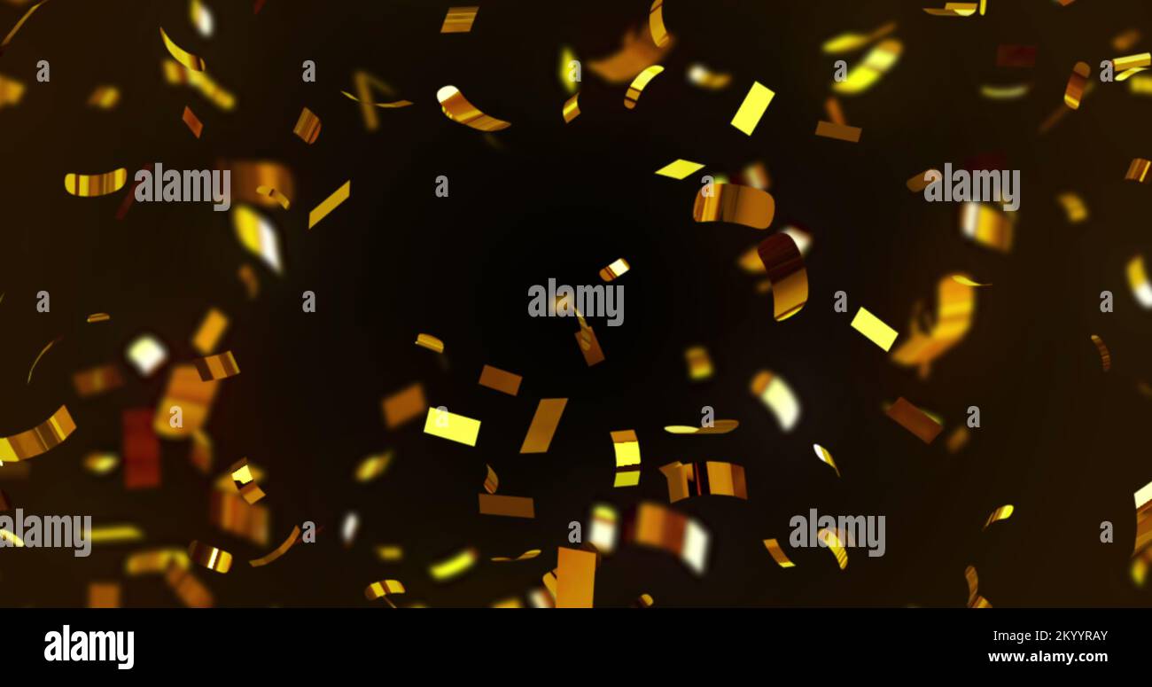 Immagine dei coriandoli su sfondo nero Foto Stock