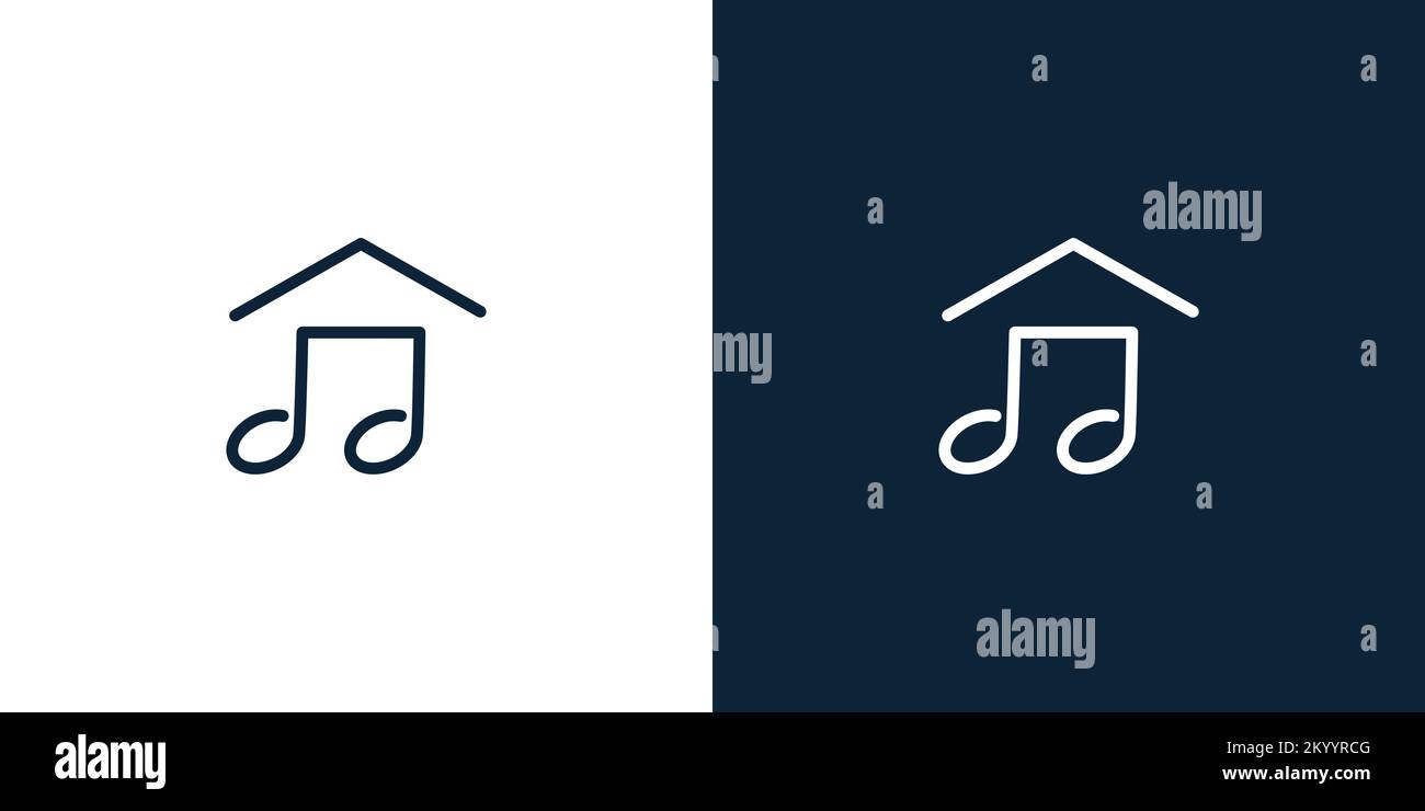 Design moderno e unico con logo della casa musicale Illustrazione Vettoriale