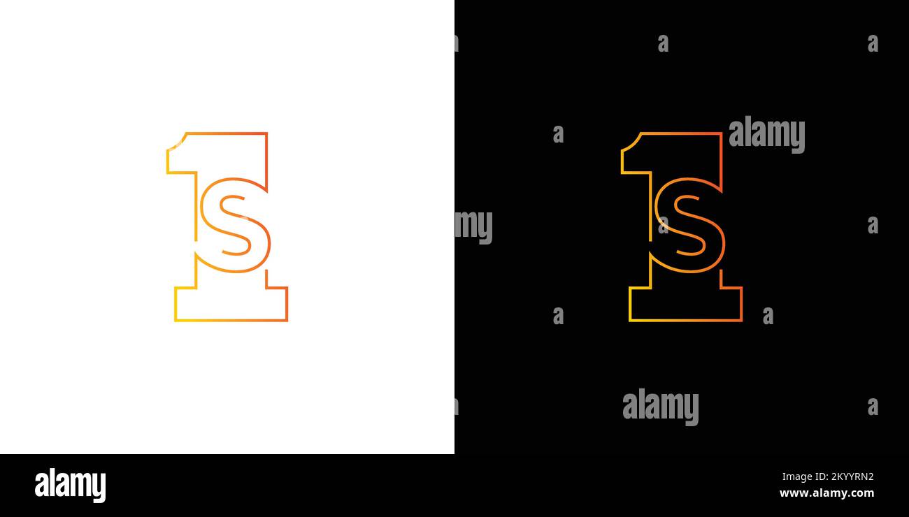 Design esclusivo e moderno con logo 1s Illustrazione Vettoriale