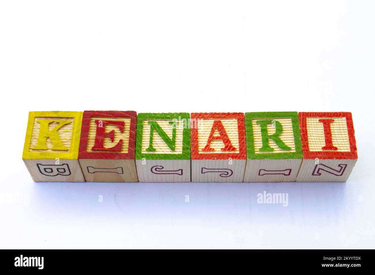 Il termine kenari viene visualizzato visivamente su uno sfondo chiaro con spazio di copia Foto Stock