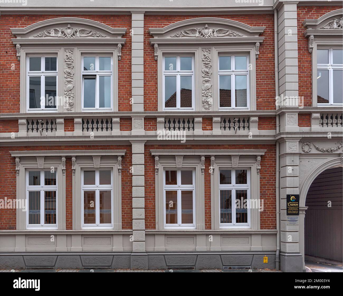 Facciata del periodo Wilhelminiano intorno al 1880, Lüneburg, bassa Sassonia, Germania, Europa Foto Stock