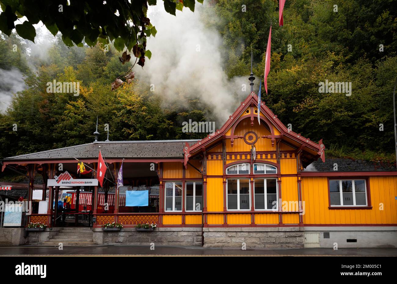 Stazione ferroviaria Brienz-Rothorn, Brienz, Canton Berna, Oberland Bernese, Svizzera, Europa Foto Stock