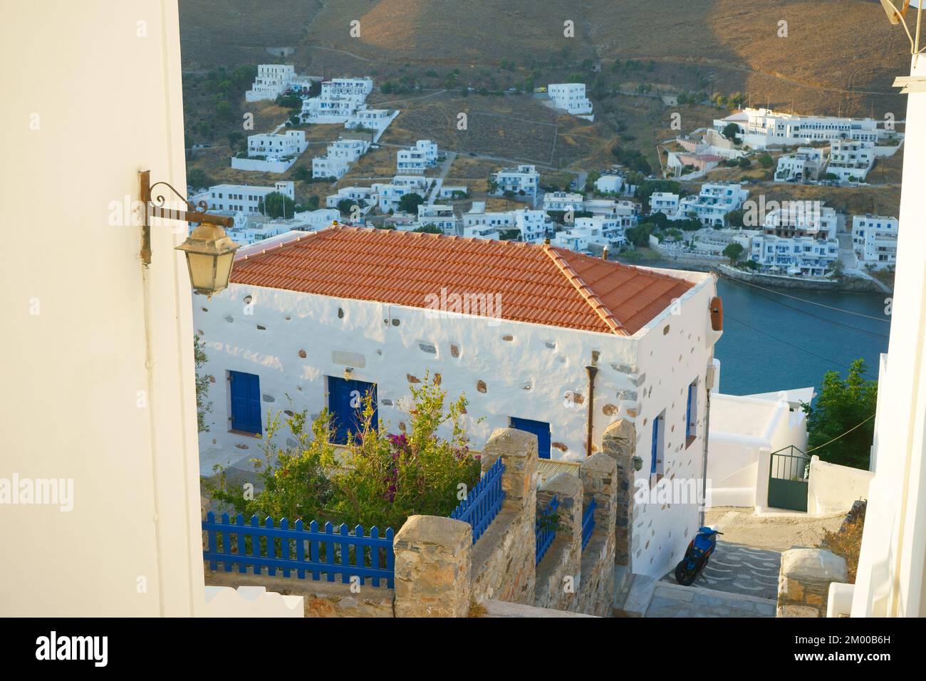 Chora di Astipalea isola nel Dodecaneso isola Gruppo, Grecia. Foto Stock