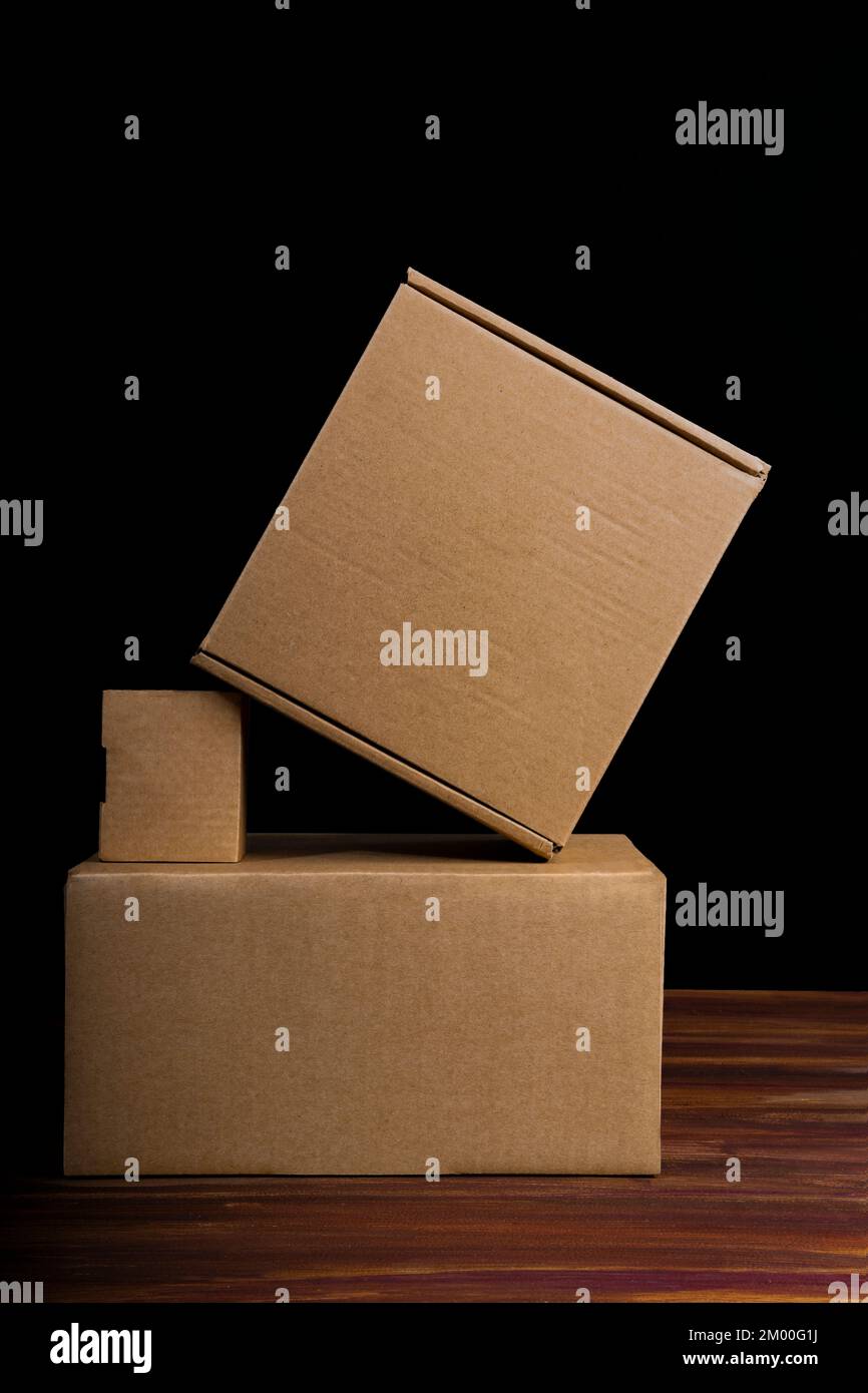 Ancora vita di scatole di cartone per il business Foto Stock