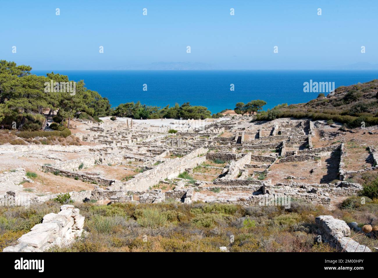 L'antica città di Kamiros si trova a nord-ovest dell'isola di Rodi Foto Stock