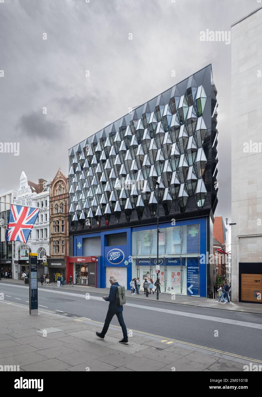 Londra, Inghilterra, Regno Unito - ristrutturazione della facciata degli uffici di al A (Amanda Levette Architects) Foto Stock