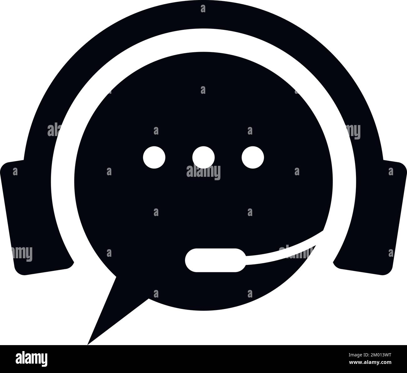 Servizio di supporto per i clienti, logo call center helpline. Illustrazione vettoriale. Logo vocale, help call Agent, comunicazione in ufficio, professionale c Illustrazione Vettoriale