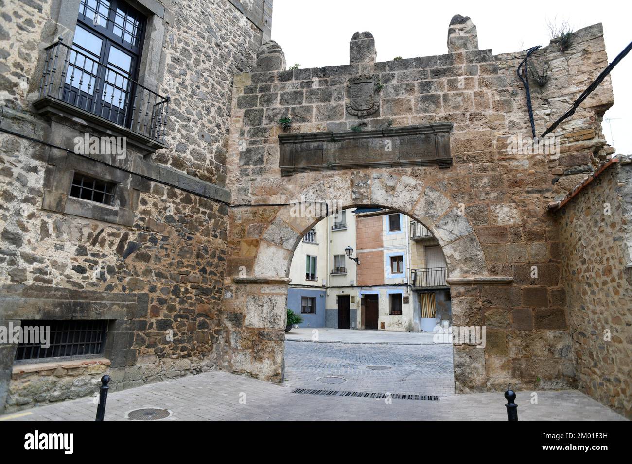 Ã. greda, porta Filippo II (ingresso al quartiere arabo). Soria, Castilla y León, Spagna. Foto Stock