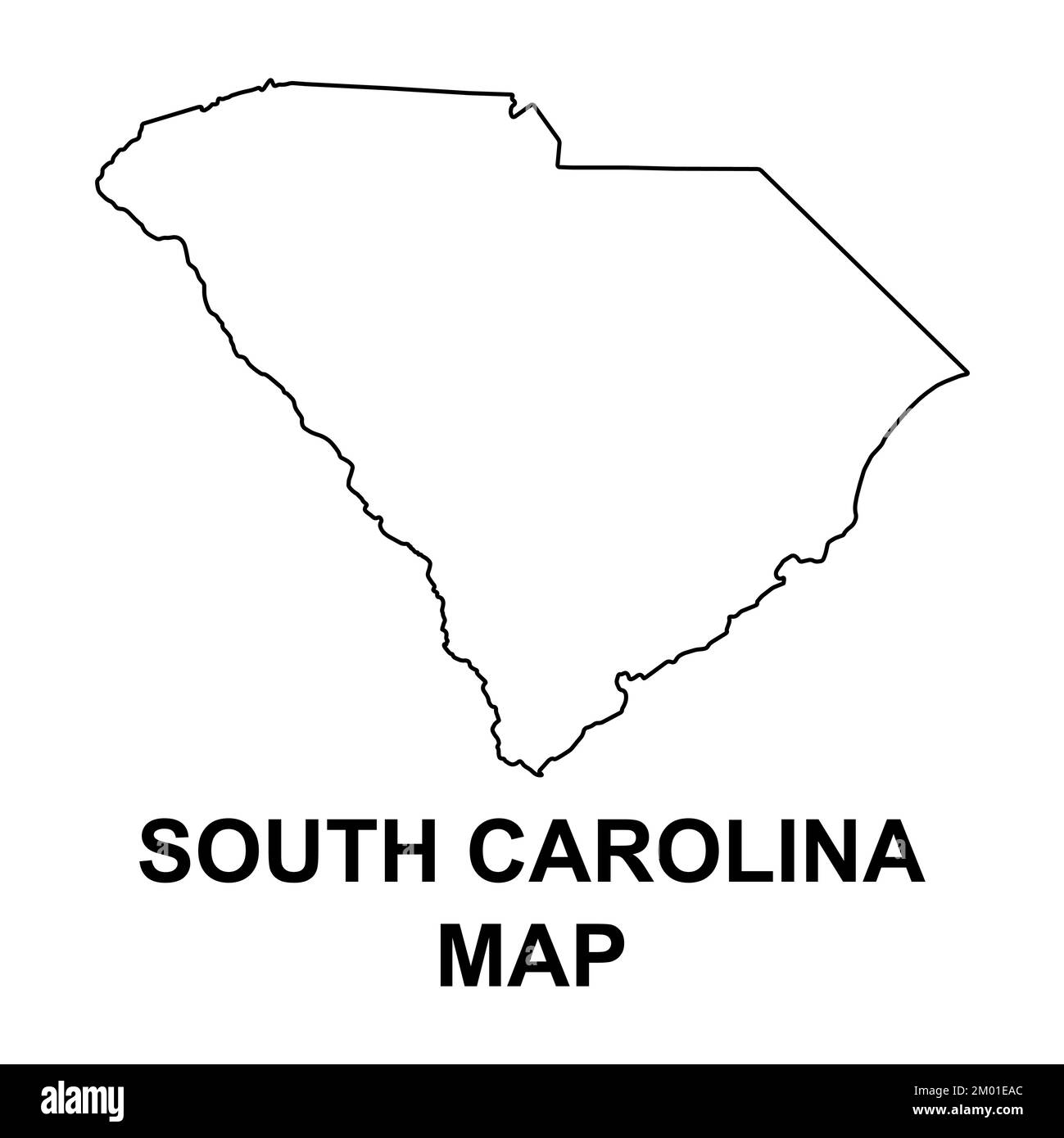 Forma della mappa del South carolina, stati uniti d'america. Illustrazione vettoriale simbolo icona concetto piatto . Illustrazione Vettoriale