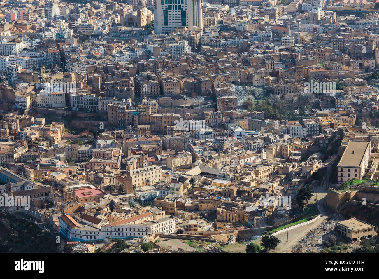 Vista panoramica sui tetti della città vecchia di Oran, Algeria Foto Stock