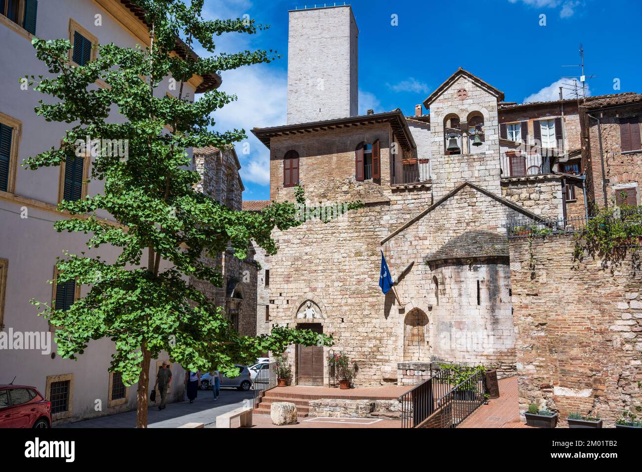 Chiesa dei Santi Stefano e Valentino in Via dei Priori a Perugia, Umbria, Italia Foto Stock