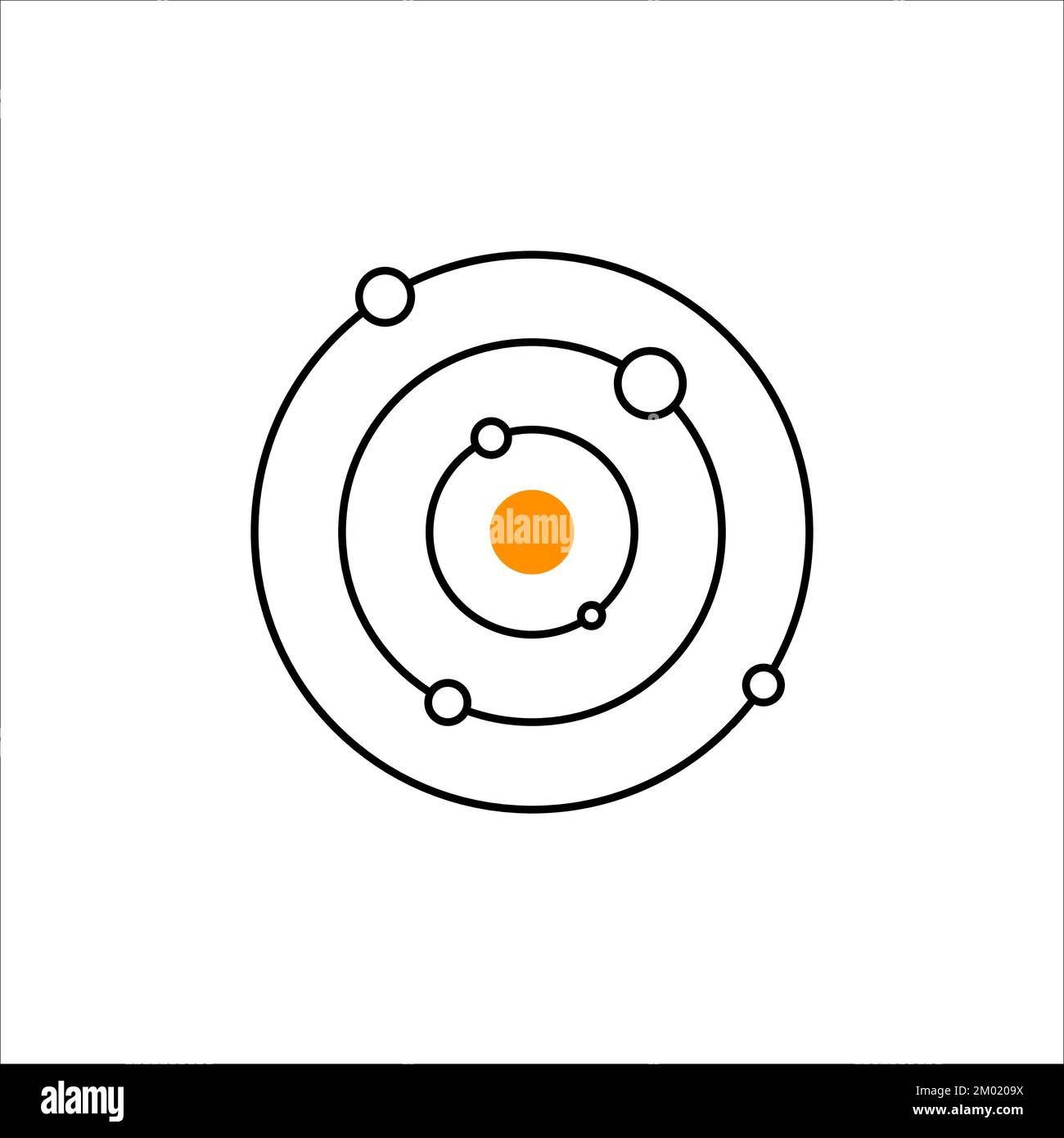 Sistema solare logo minimal Illustrazione Vettoriale