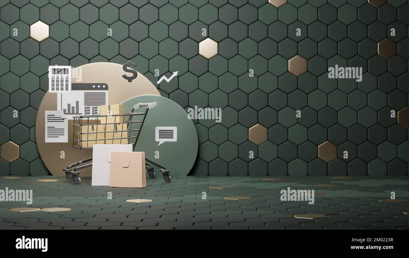 Modello post vendita Black Friday con concetto di rendering 3D Foto Stock