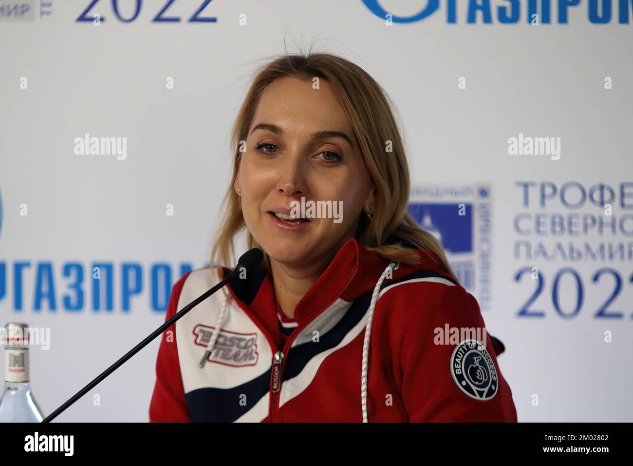 San Pietroburgo, Russia. 03rd Dec, 2022. Elena Vesnina, della Federazione Russa, ha visto durante una conferenza stampa sui Trofei del Torneo Internazionale di Tennis della squadra del Nord Palmyra 2022. (Foto di Konstantinov/SOPA Image/Sipa USA) Credit: Sipa USA/Alamy Live News Foto Stock