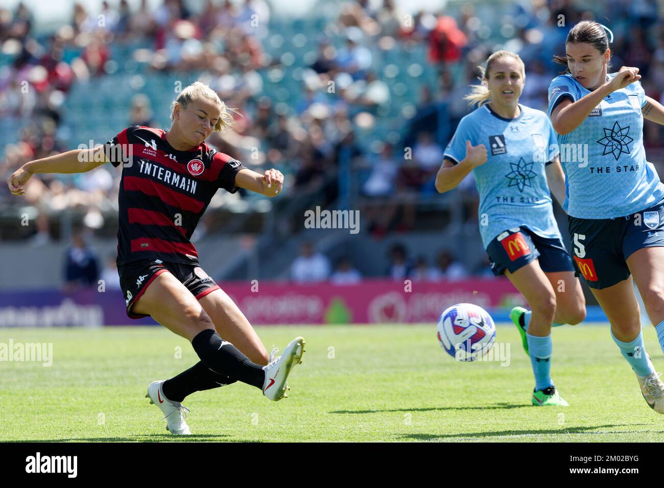 Sydney, Australia. 03rd Dec, 2022. Sophie Harding of the Wanderers calcia la palla durante la partita tra Wanderers e Sydney FC al Marconi Stadium il 3 dicembre 2022 a Sydney, Australia Credit: IOIO IMAGES/Alamy Live News Foto Stock