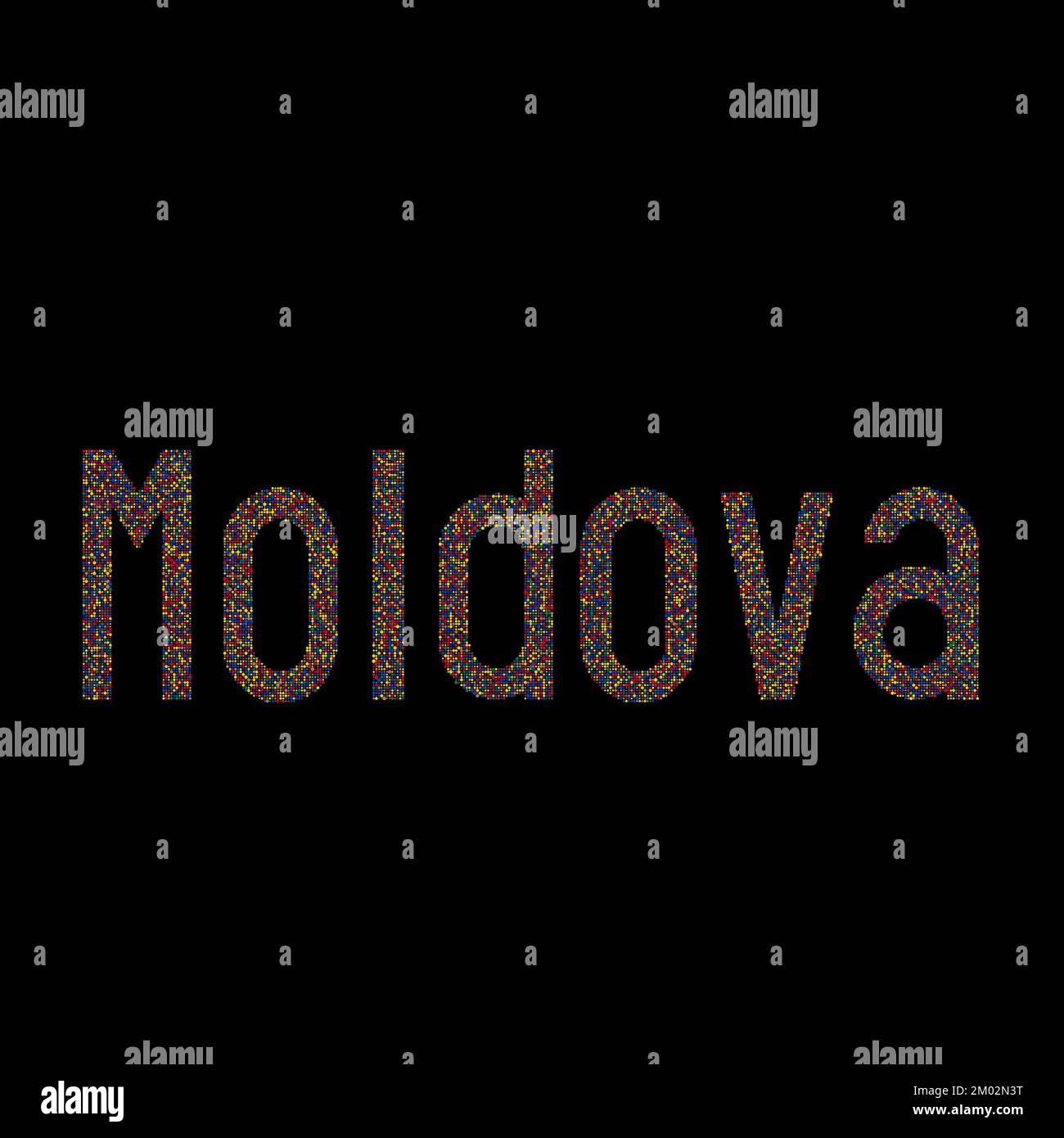 Moldavia Mappa Silhouette pixelated modello generativo illustrazione Illustrazione Vettoriale