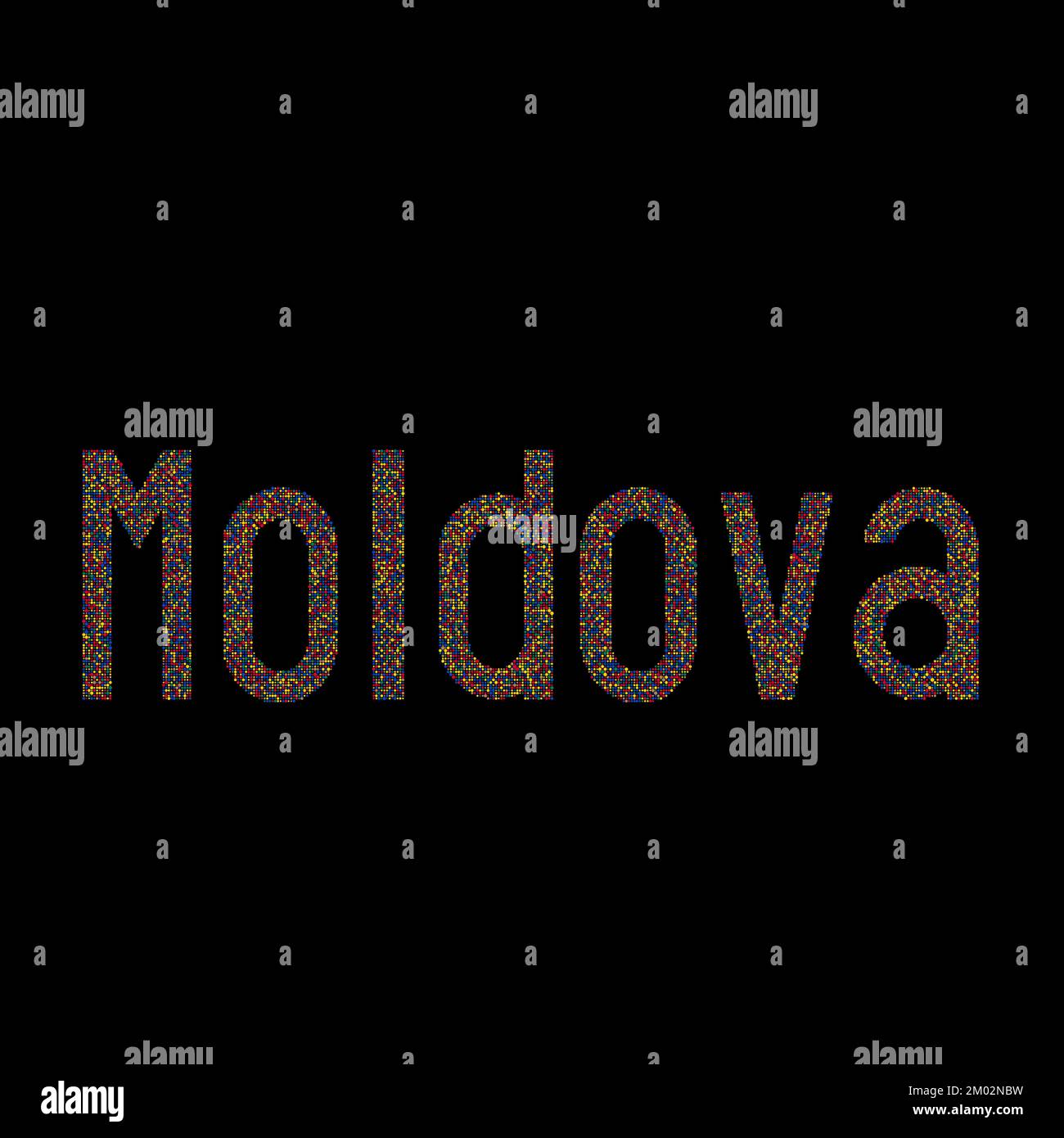 Moldavia Mappa Silhouette pixelated modello generativo illustrazione Illustrazione Vettoriale