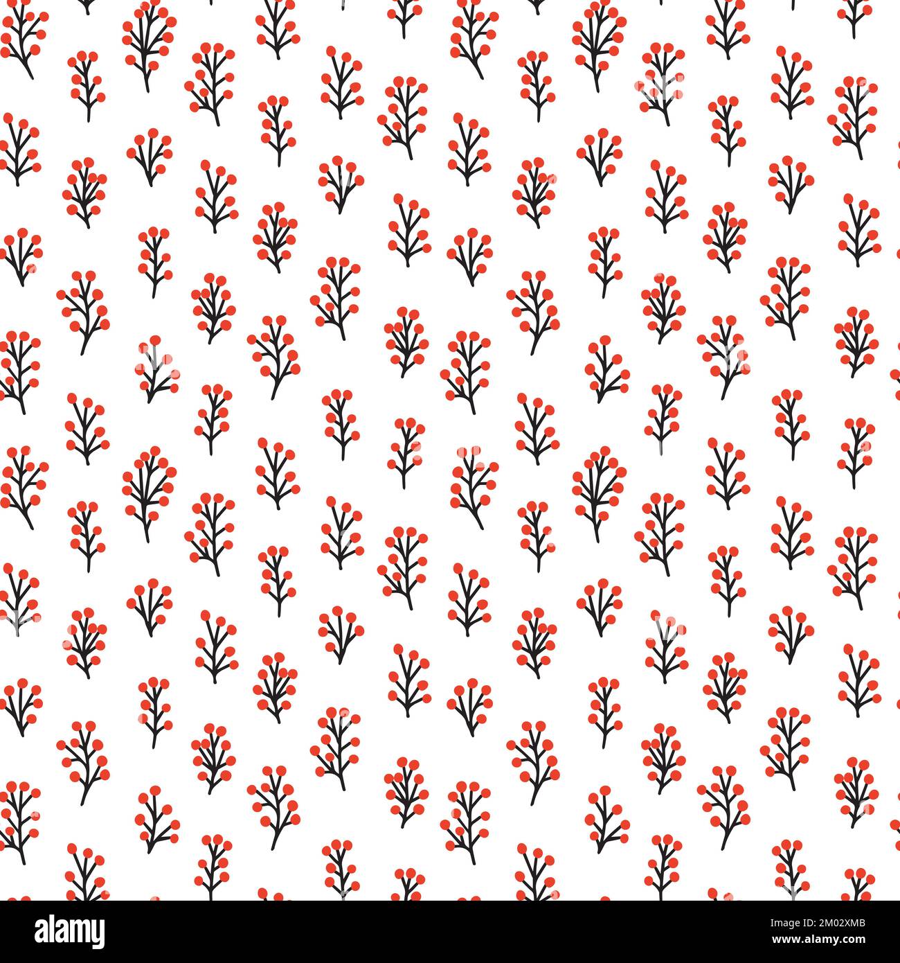 Motivo senza cuciture vettore bacche Holly Illustrazione Vettoriale